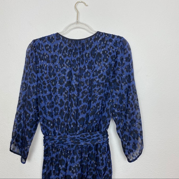 - Kate Spade leopard print clip dot jumpsuit long sleeve navy polka dot size4 - Picture 6 of 7